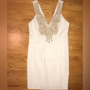 Lilly Pulitzer shift gold embellished dress NWOT